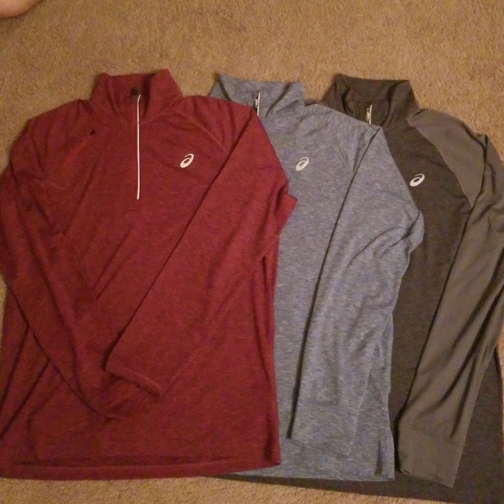 Men's asics quarter-zip jackets bundle of 3